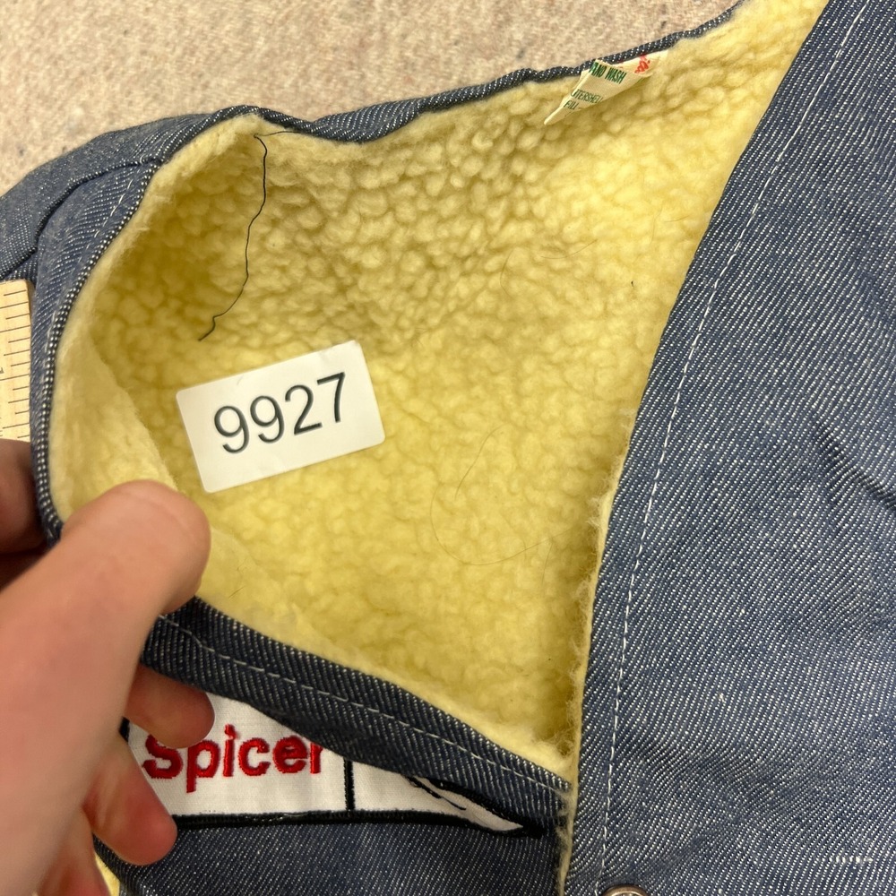 Vintage Sears Denim Vest Mens Small Blue‎ 1970s Fleeced Snap Work Wear - Picture 11 of 11
